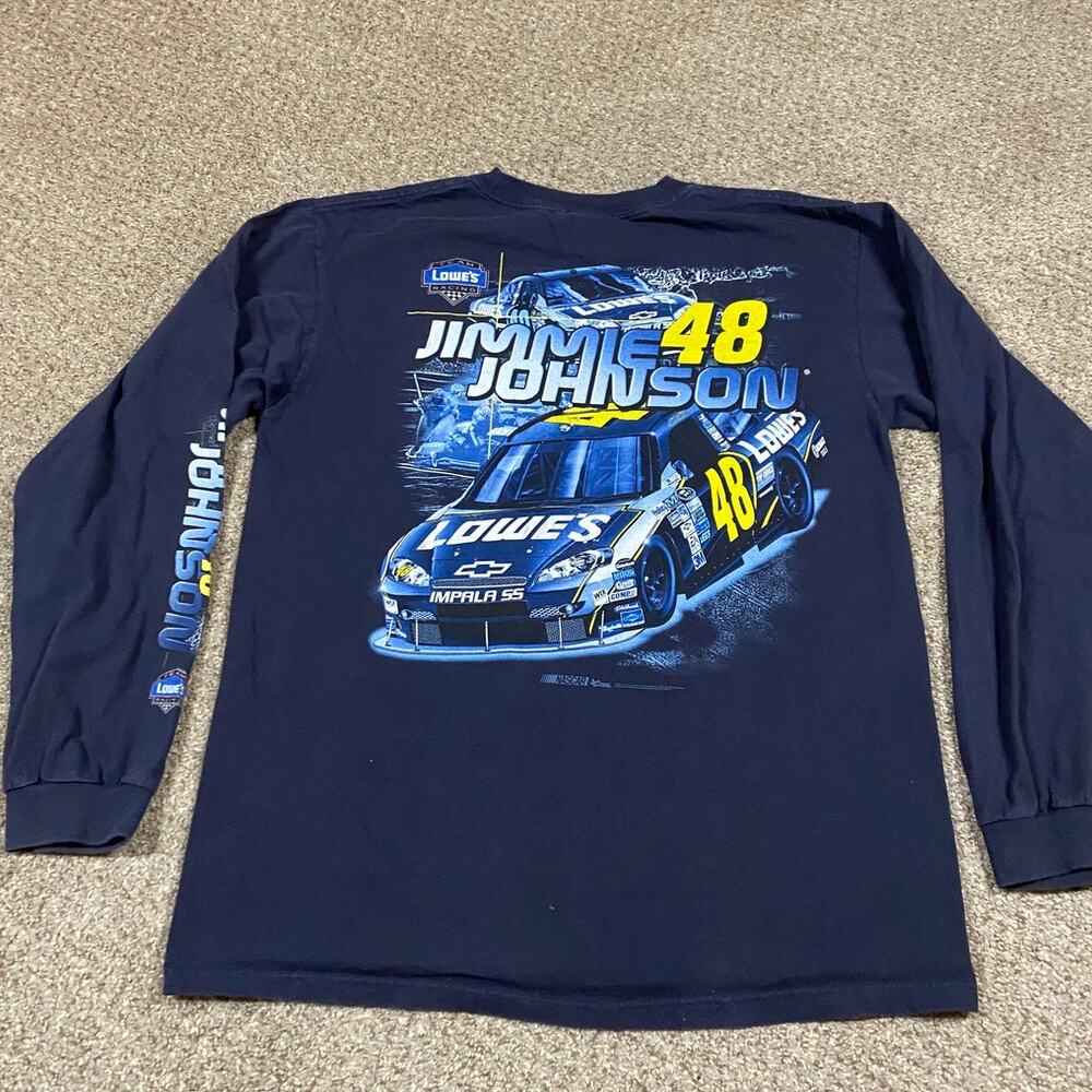 Y2K Jimmy Johnson Shirt Mens L Blue Chase Authentics‎ Lowe's Long Sleeve Y2K
